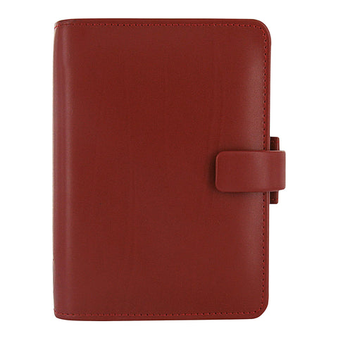 Filofax Metropol Organizer, Personal Size, Red - Leather-Look, Six Rings, Week-to-View Calendar Diary, Multilingual, 2024 (C026910-24)