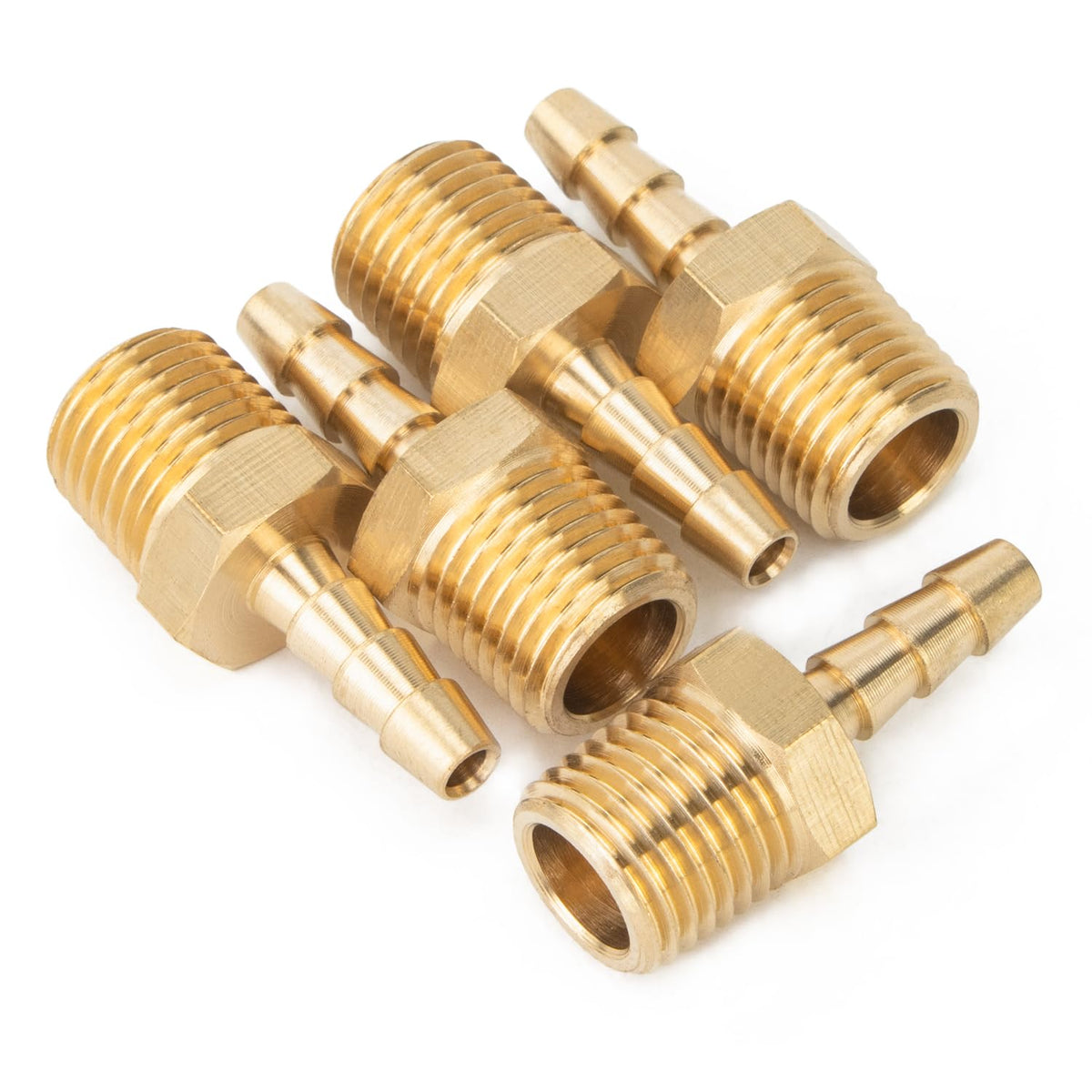 LTWFITTING Brass Barbed Fitting Coupler/Connector 1/4-Inch Male BSPT x 5mm Hose Barb(Pack of 5)