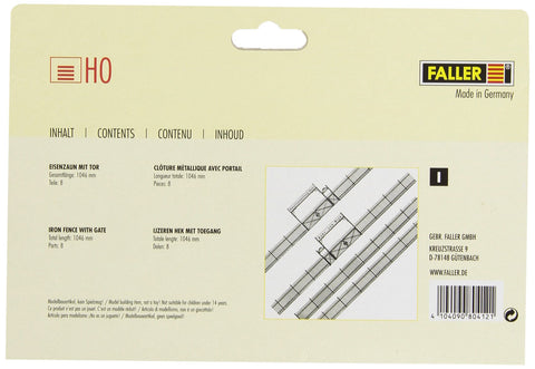Faller 180412 Iron Fence with Gate Scenery and Accessories