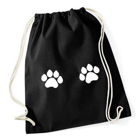 HippoWarehouse paw print Drawstring Cotton School Gum Kid Bag Sack 37cm x 46cm, 12 litres