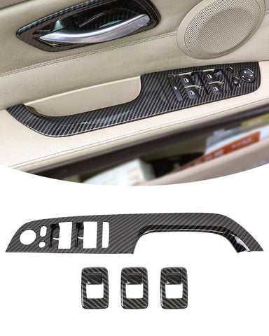 LIMBQS Window Switch Button Covers for BMW E90 E92, Driver Window Control Switch Button Replacement for BMW 3 Series 2005-2012 (4 pcs)