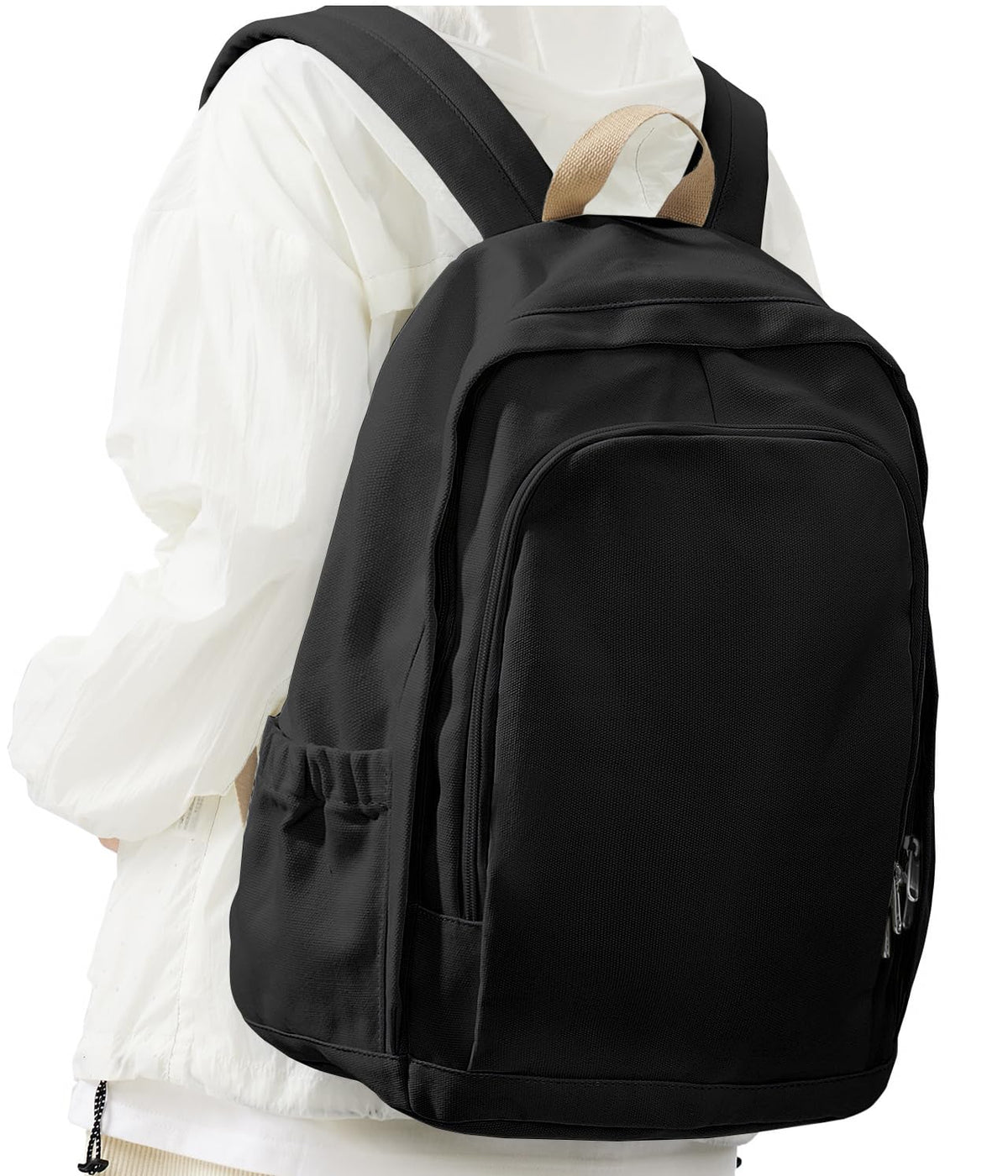 wassdins Canvas School Backpack for Women Teen Girls, Bookbag College Student Backpack for School Men Boys, Mochilas Escolares Casual Daypack Lightweight Book Bag
