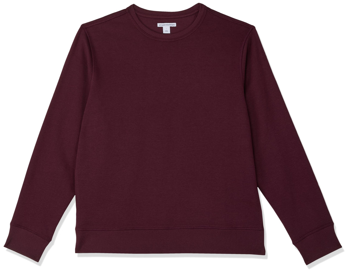 Amazon Essentials Men's Fleece Crew Neck Sweatshirt (Available in Big & Tall), Burgundy, L