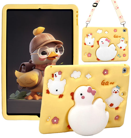 Kids Case Compatible with iPad 9th/8th/7th Generation 10.2 Inch 2021/2020/2019 / iPad Air 10.5 (3rd Generation 2019) / iPad Pro 10.5 Inch 2017, Duck
