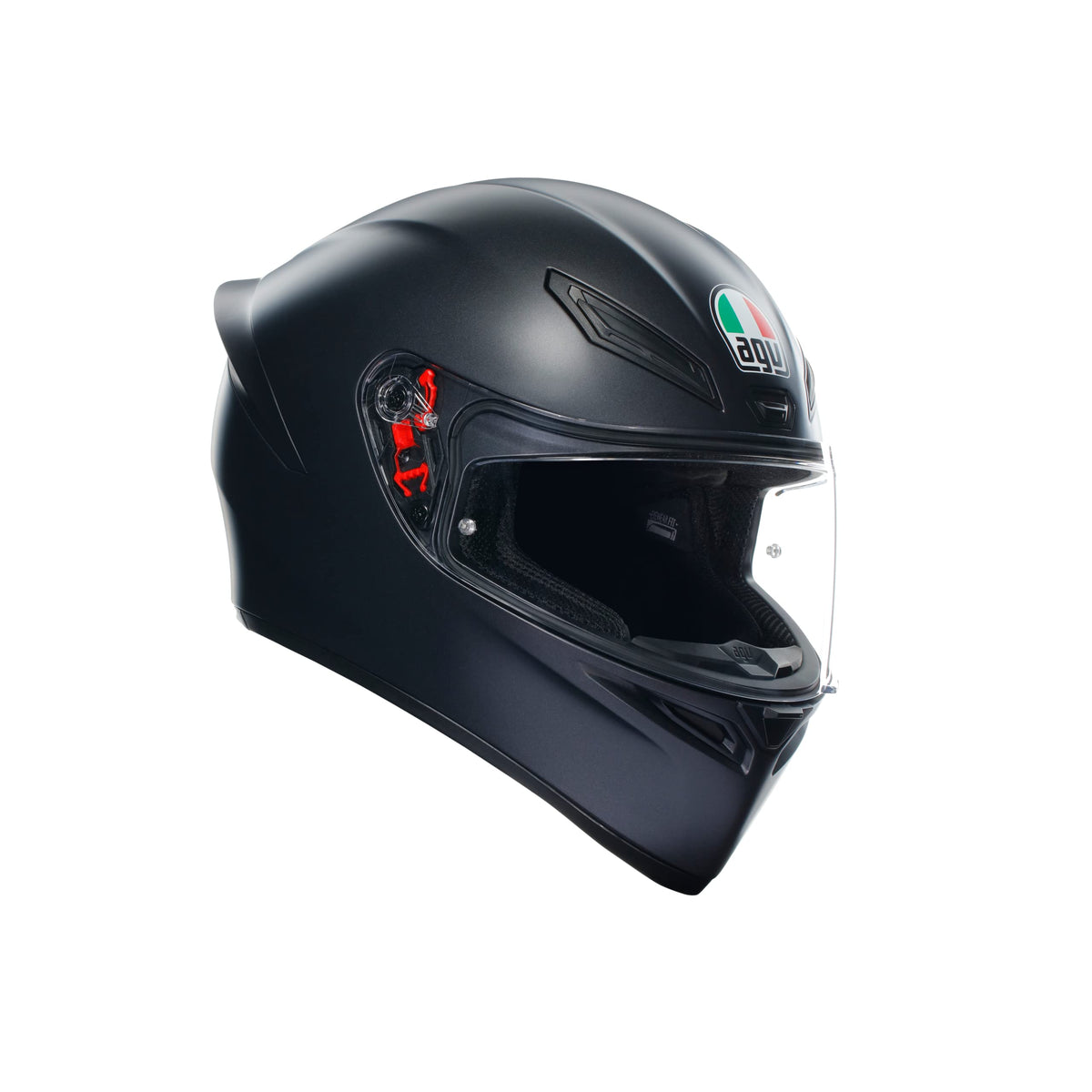 AGV - Helmet K1 S E2206, Full-face Motorbike Helmet, ECE, for Men, Racing Style with Spoiler, Air Intakes and Scratch Resistant Visor, 190Â° Field of View, with Intercom Ready, Matt Black