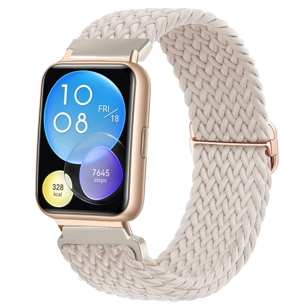 TUCOMO Nylon Braided Bracelet Compatible with Huawei Watch Fit 2 Active/Elegant/Classic, Loop Stretchy Elastic Watch Strap for Huawei Watch Fit 2 Men Women