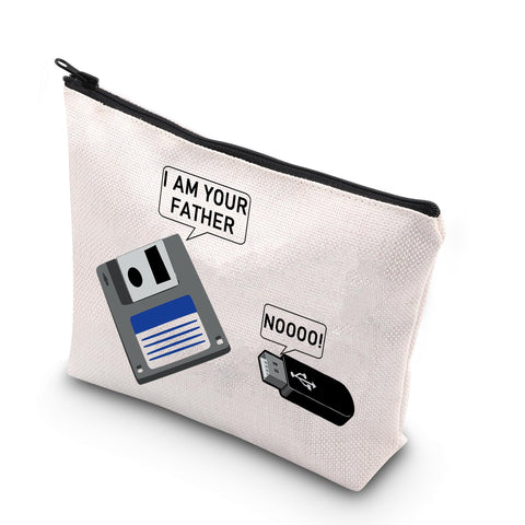 PLITI Programmer Gifts Funny Computer Tech Science Engineering Makeup Bag i Am Your Father Noooo Floppy Disk and USB Gift (Father NooooU)