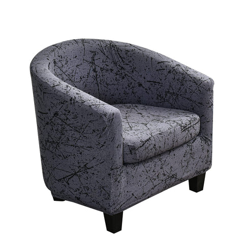 DZYP 2 Pieces Tub Chair Covers for Armchair, Stretch Chair Cover with Cushion Cover, Removable Sofa Couch Cover Furniture Protector (Grey)