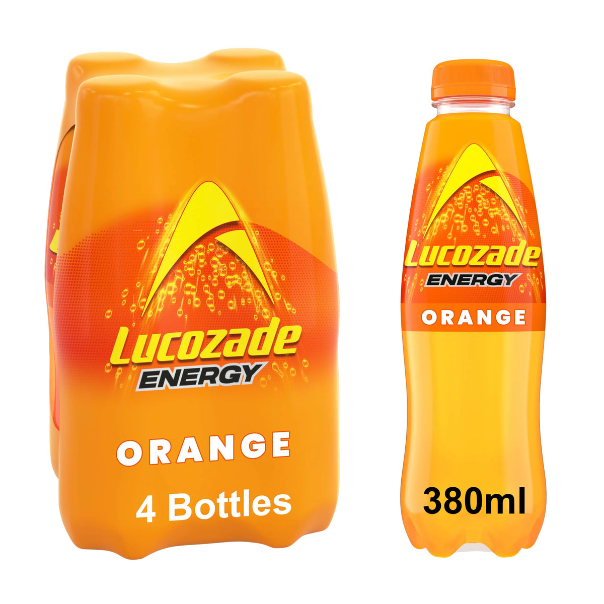 Lucozade Energy Drink Orange 4x380ml multipack