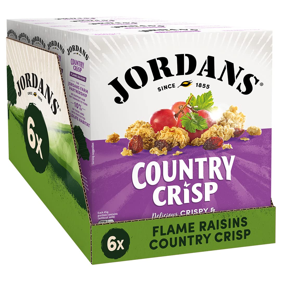 Jordans Country Crisp Flame Raisins | Breakfast Cereal | Vegetarian | 6 PACKS of 500g
