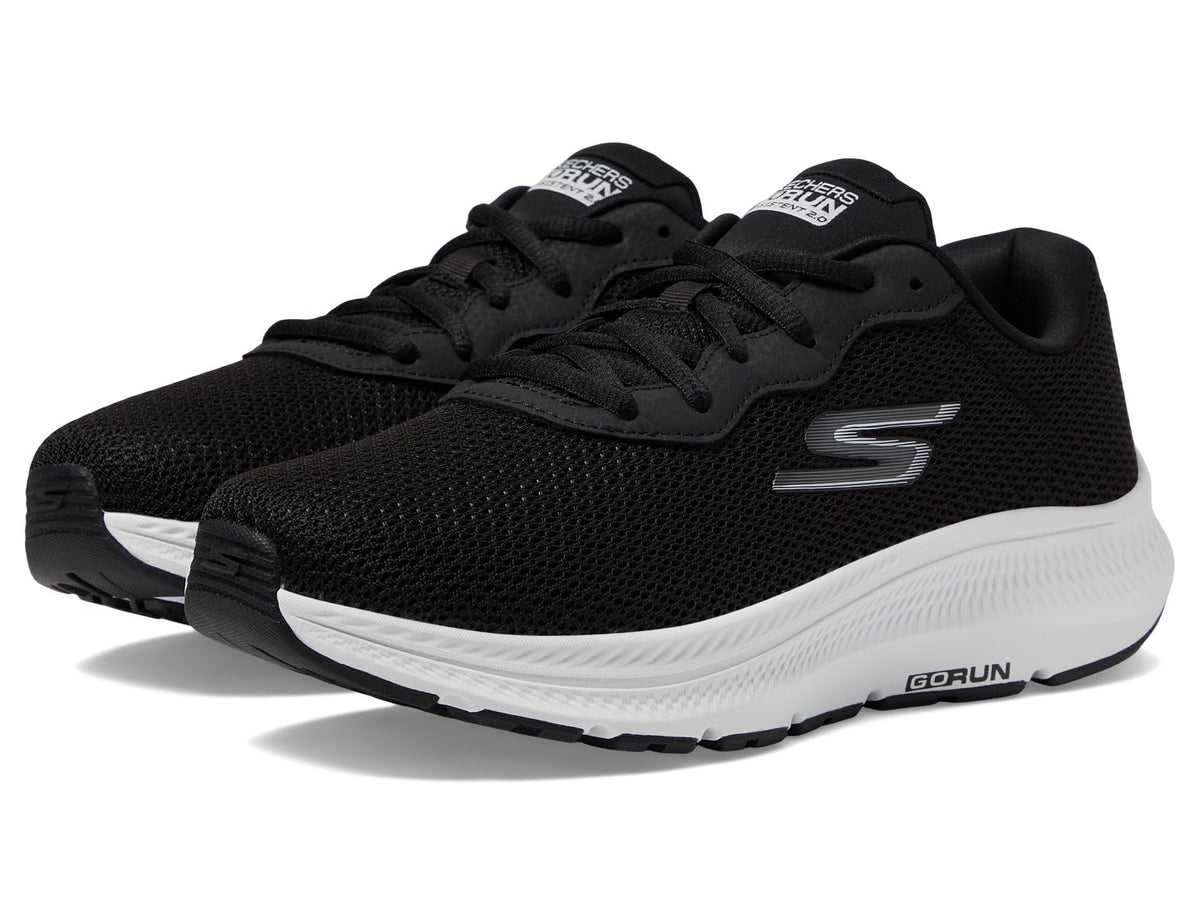 Skechers Women's Go Run Consistent 2.0 Engaged Sneaker, Black/White, 5