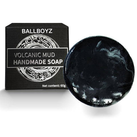Generic Ballboyz Face Soap, Natural Volcanic Mud Soap, Black Soap Bar with Bubble Net for Men Women Teens Facical and Body Wash?2.1oz | 60g?