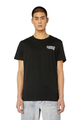 Diesel T-Diegor Graphic Text Print Cotton T-Shirt L Black