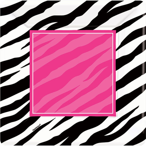 amscan Zebra Square Dessert Plates Party Accessory
