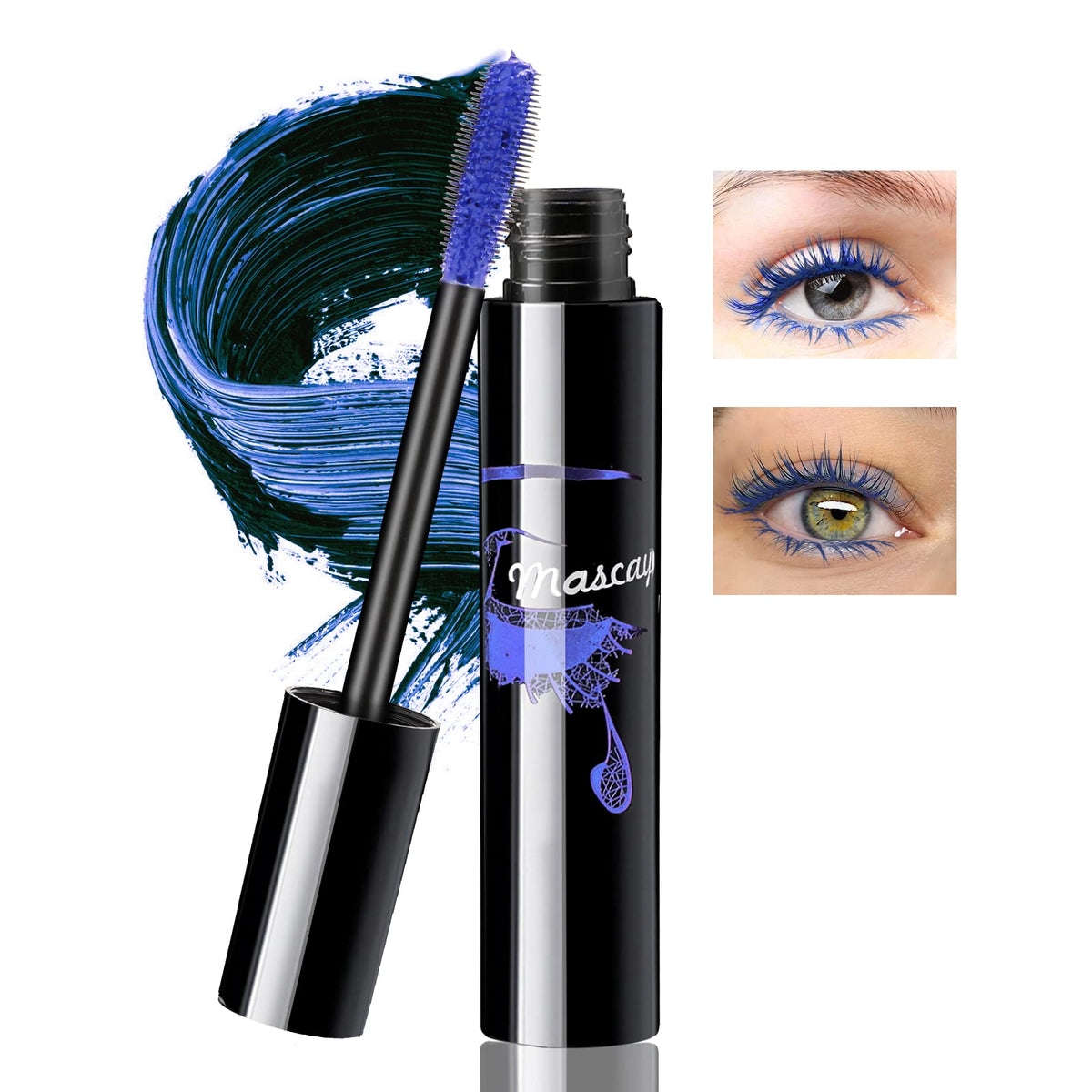 Boobeen Colored Volume Mascara for Eyelashes, Lengthening and Volumizing Eye Lash, 4D Silk Fiber Lash Mascara for Women, Long lasting Eyes Makeup