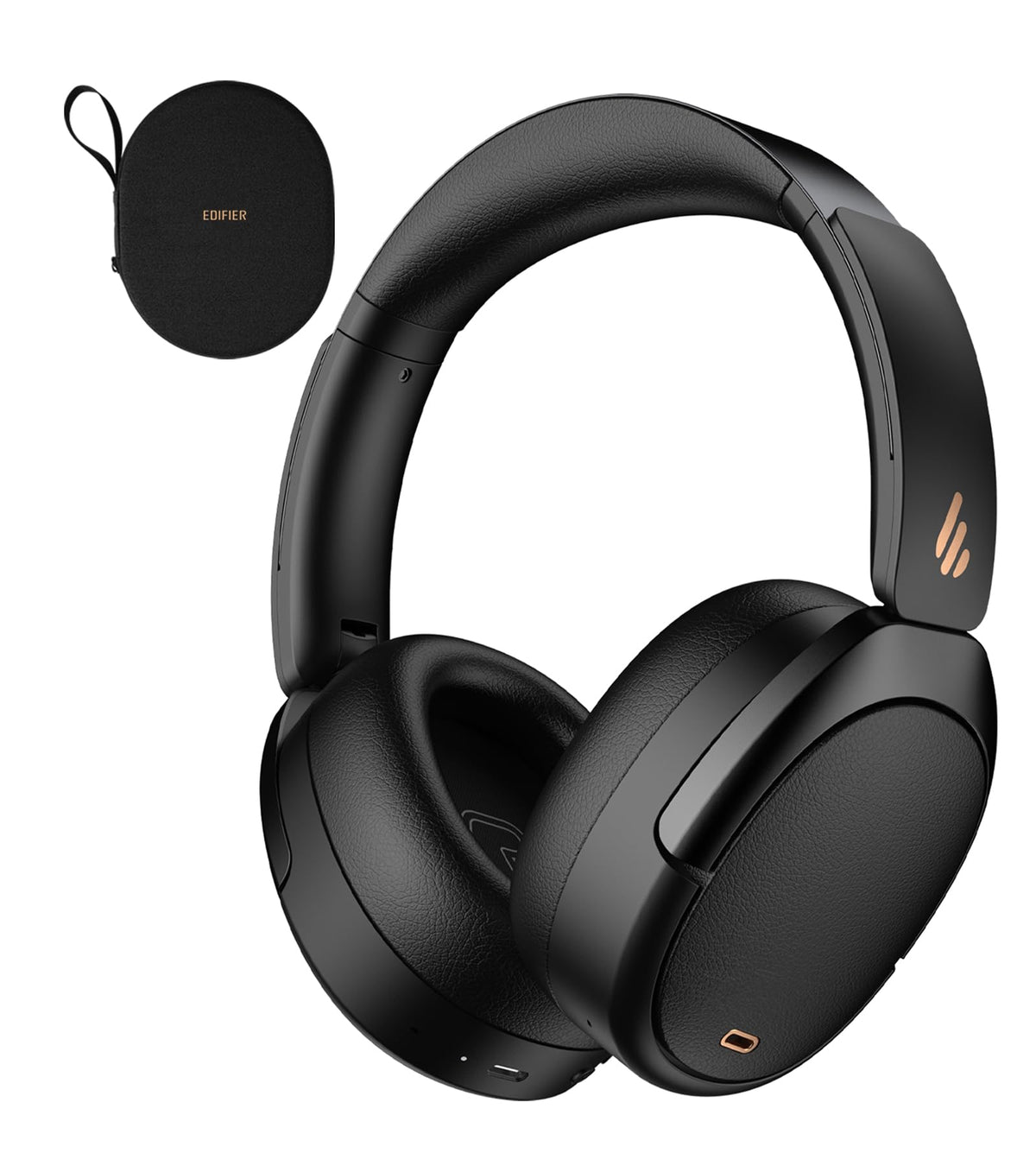 Edifier WH950NB Hybrid Active Noise Cancelling Headphones -LDAC Codec with Hi-Res Audio and Custom EQ via App After 55H Playtime with Foldable Wireless Over-Ear Bluetooth V5.3 Headphones - Black