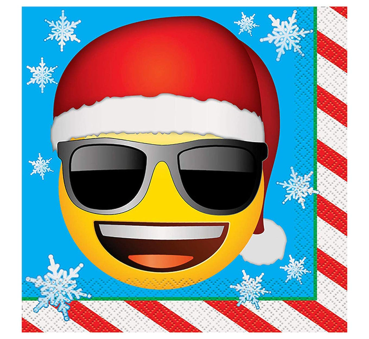 Christmas Emoji Luncheon Paper Napkins - 6.5" x 6.5", 16 Pcs