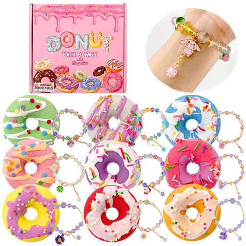 Donut Bath Bombs for Girls, 4oz/Pack of 9 Bath Bombs for Kids with Surprise Inside, Kids Bath Bombs with Jewelry Inside, Bath Bombs for Girl's Birthday Party Favor, Spa Day GiftÃƒÆ’Ã†â€™Ãƒâ€šÃ‚Â¢ÃƒÆ’Ã‚Â¢ÃƒÂ¢Ã¢â€šÂ¬Ã…Â¡Ãƒâ€šÃ‚Â¬ÃƒÆ’Ã¢â‚¬Å¡Ãƒâ€šÃ‚Â¦