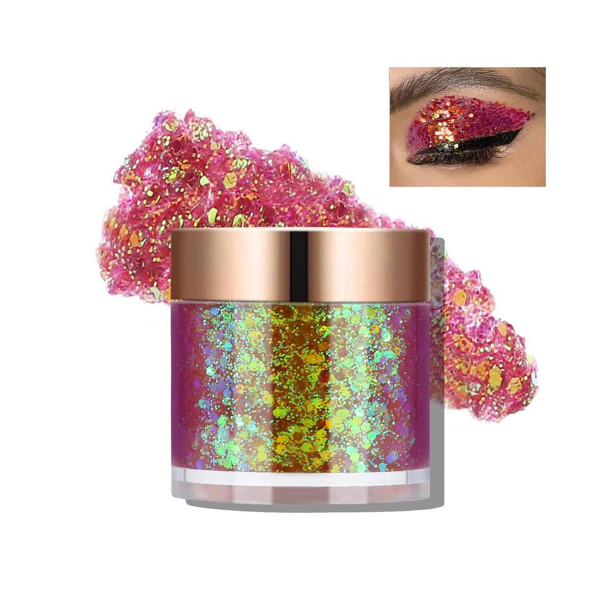 Boobeen Chameleon Cream Eyeshadow, Intense Color Shifting Metallic Glitter Eye Shadow, Holographic Sparkling Eye Shadows, Multi-Dimensional Eye Looks