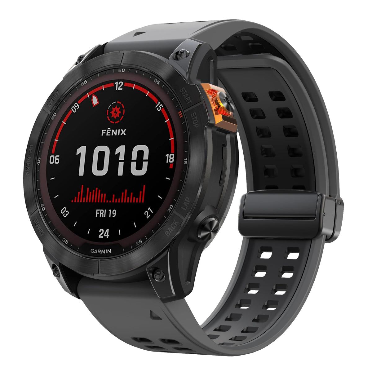VeveXiao Strap Compatible with Garmin Fenix 7X, 26mm Soft Silicone Sport Replacement Band Magnetic Buckle Adjustable Watch Band with Quick Fit Strap For Fenix 6X Pro, 6X, 5X Plus, 5X (black black)