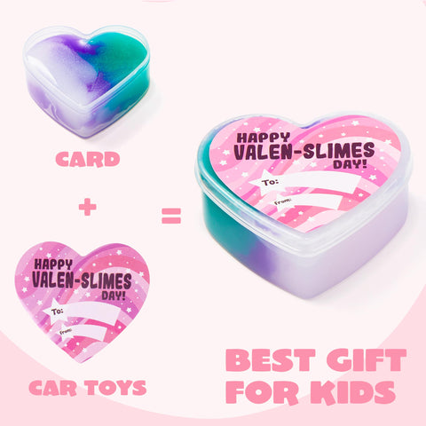 JOYIN 30 Valentines Day Galaxy Slime Hearts for Kids Valentine Classroom Exchange, Valentine Party Favors, Gift Exchange
