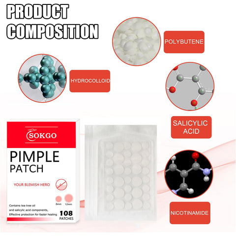 Pimple Patch, Acne Patch, Acne Spot Dots, Pore Cleansing Strips, Hydrocolloid Acne Pimple Patch For Covering Zits, Blemishes, Dark Spots, Post-Blemish Redness, Hyper pigmentation (72PCS)