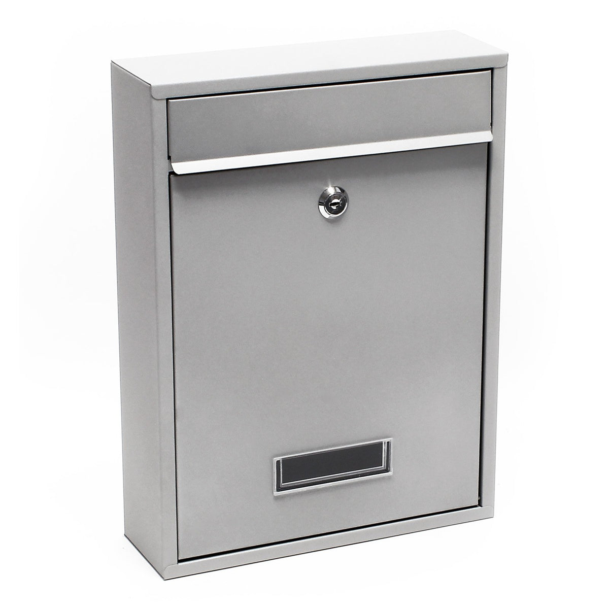 Design Mailbox V11 silver-coloured Letterbox Postbox Pillar Letter Mail Post Box
