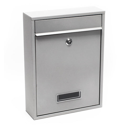 Design Mailbox V11 silver-coloured Letterbox Postbox Pillar Letter Mail Post Box