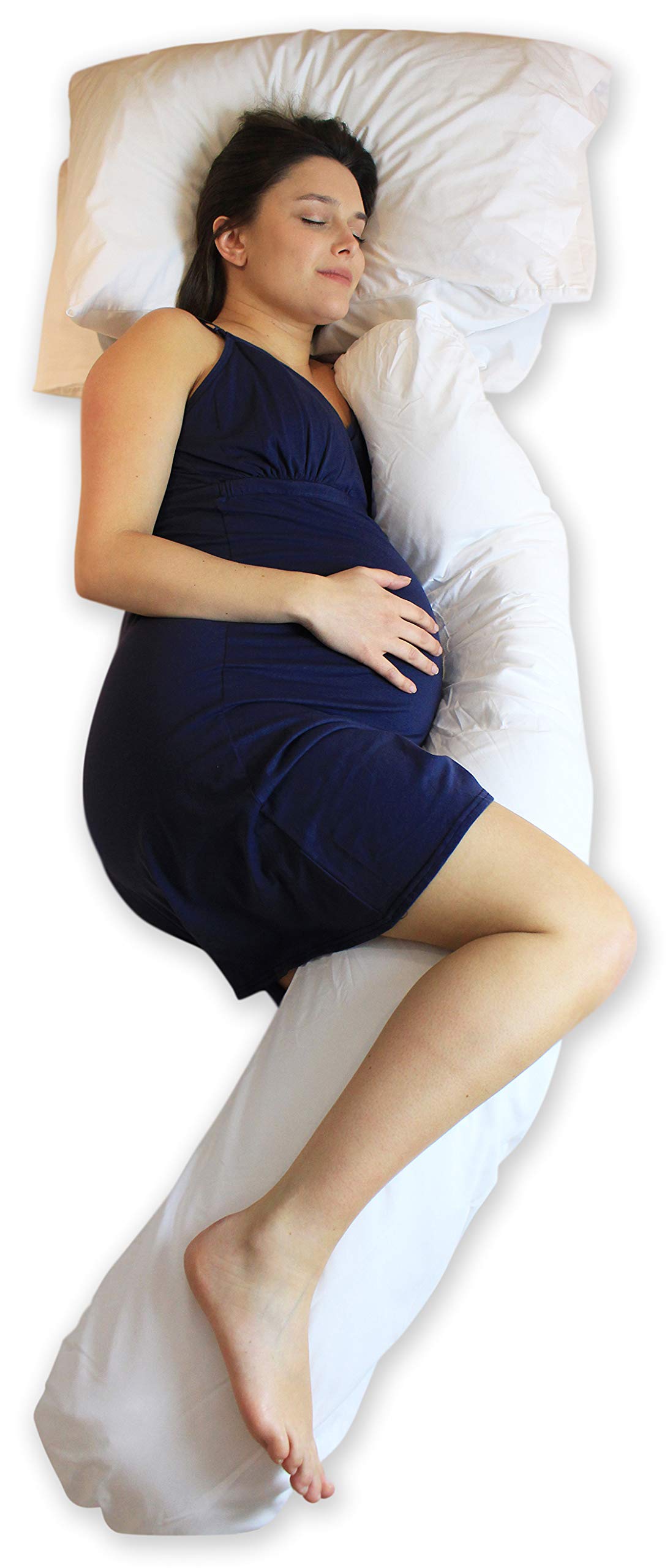 SleepiMum Pregnancy and Feeding Support Pillow, White