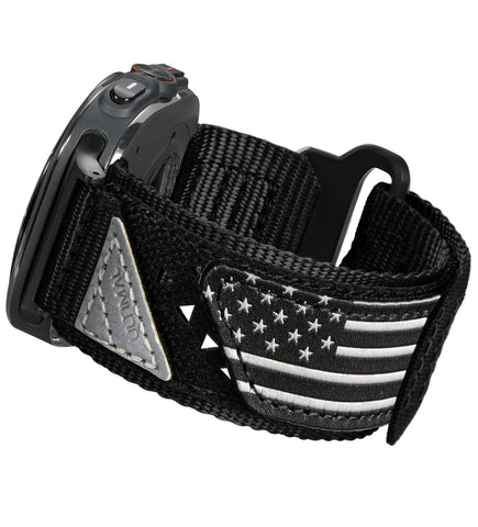 ULTIMAL Compatible with Samsung Galaxy Watch Ultra 47mm Smart Watch Band for Women Men,47mm Sport Nylon Strap Designed for Galaxy Watch Ultra Band 47mm (BLACK USA FLAG, Watch 7 Ultra-Large)