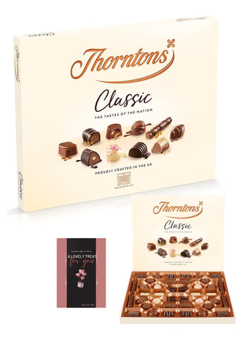 Thorntons Chocolates Gift Box 449 with Lovely Cards -Chocolate Hamper Gift Box, Assorted Milk, White & Dark Chocolates Sweet Box Birthday, Valentines