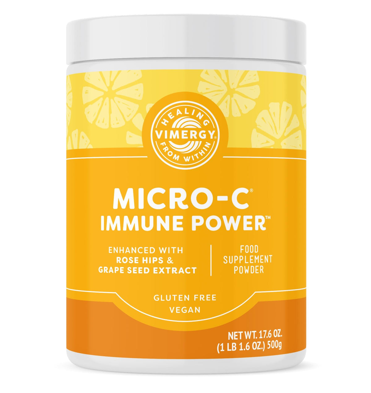 Vimergy Micro-C Immune Power, 278 Servings - Vitamin C 1000mg - Gentle ascorbic Acid - Buffered Vitamin C Powder - Immune & Nerve Support - Benefits Bone & Cartilage - Gluten-Free - Vegan (500g)