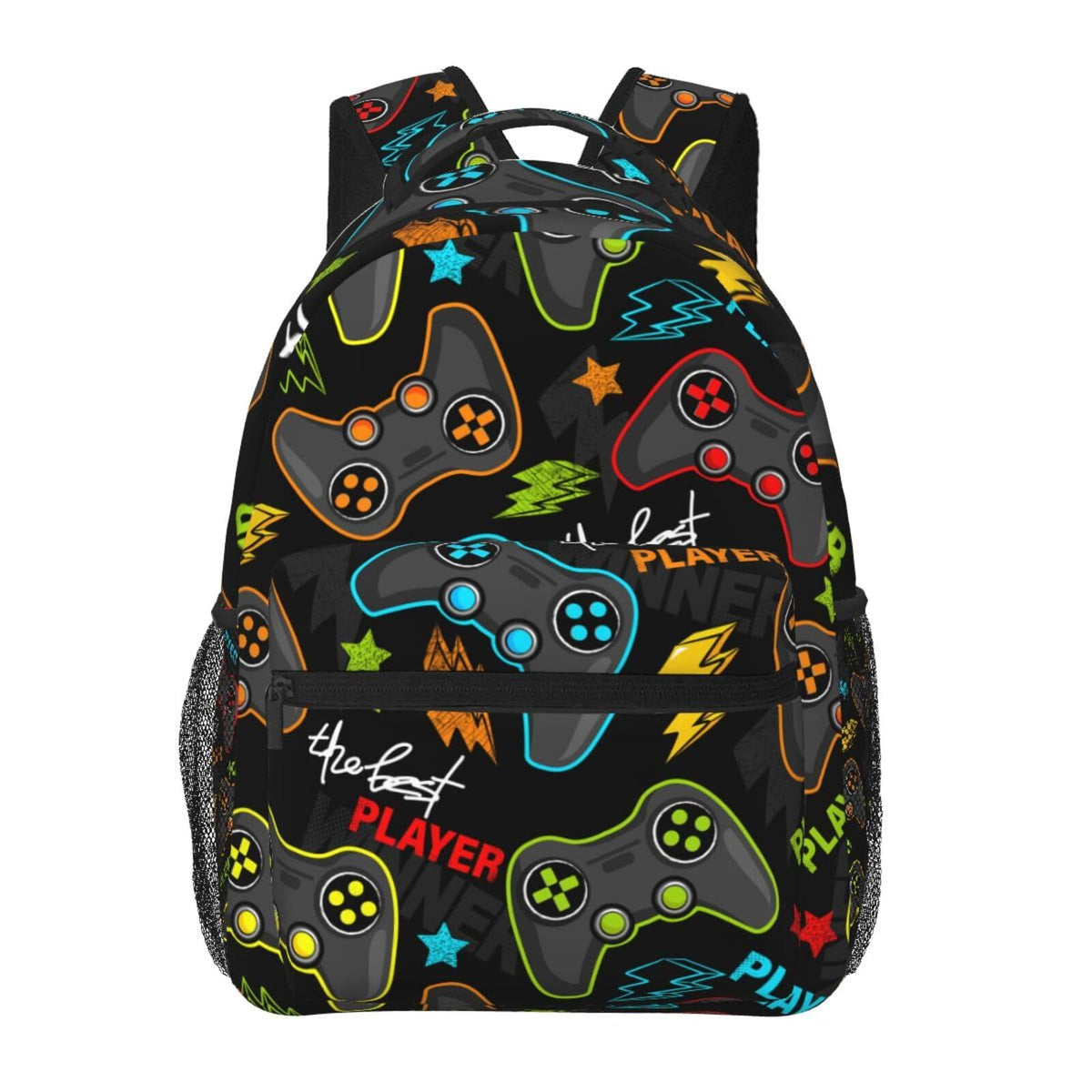 HKHEHOP Fun Video Game Joystick Gamer Backpack For School Laptop Bags Bookbag Big Casual Daypack For Student Girls Boys Kids Teens Travel Sports Work