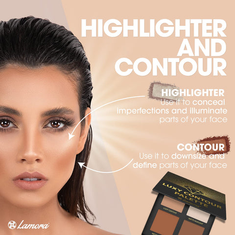 Contour Pallet Makeup Powder Contour Kit - Contour Palette With Mirror - 4 Highly Pigmented Matte Colors For Contouring And Highlighting - Vegan, Cruelty Free And Hypoallergenic