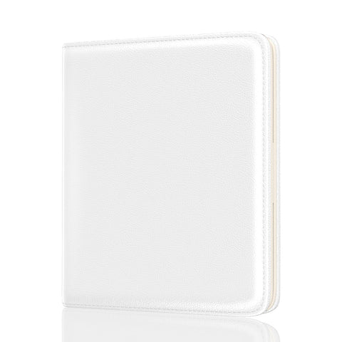 Rouidr Womens Wallet, RFID Small Wallet for Women, Cute Slim Bifold Leather Pocket Credit Card Wallet Ladies Mini Purse with Zipper Coin Pocket & ID Window (White)