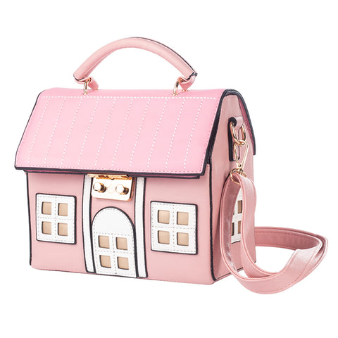 Cute Bag Unique Novelty Purse for Women Shoulder purse Messenger CrossBody Bag PU Leather Mini Handbag for Ladies, A-pink, One Size
