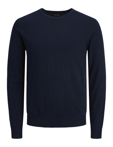 JACK&JONES Men's JJEEMIL Knit Crew Neck NOOS, Navy Blazer, M EU