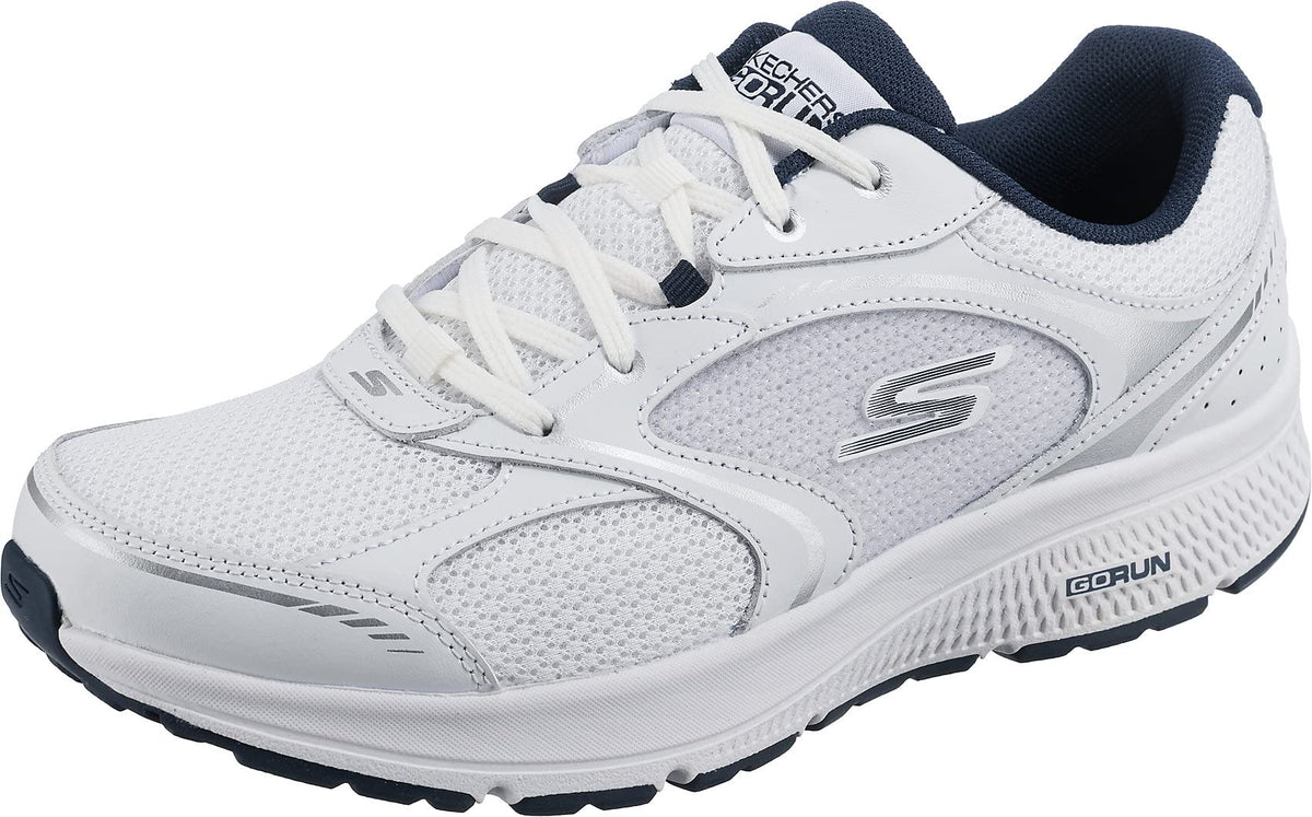 Skechers mens Go Run Consistent - Specie Sneaker, White/Navy, 10 X-Wide US