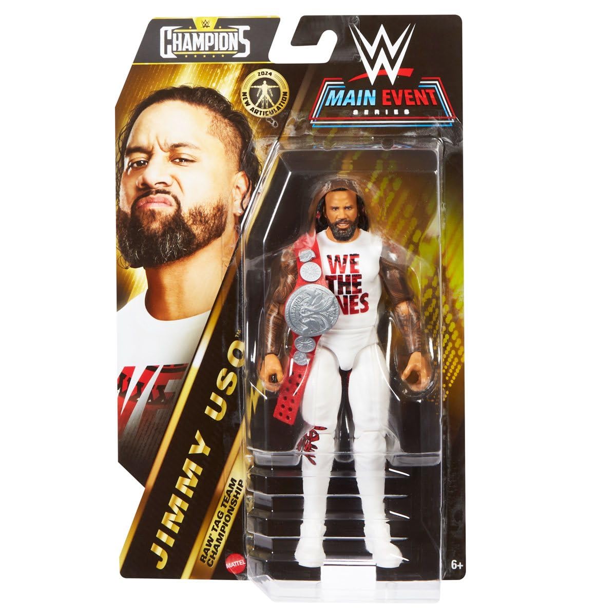 WWE Main Event Series Champions - Articulated Figure 15 cm - Jimmy Uso Figures + Belt