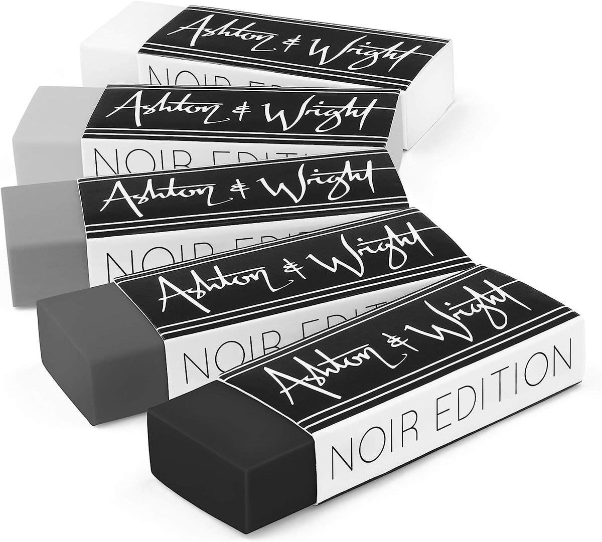 Ashton and Wright - Classic Eraser - Latex Free Plastic Rubber (Pack of 5, Grey Tones)