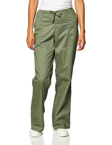 Scrubs for Women Workwear Core Stretch Drawstring Cargo Scrub Pants 4044, M, Olive