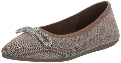 Skechers Modern Comfort Women's Women's Cleo Point-GLIZTY Haze Ballet Flat, Mocha, 7.5