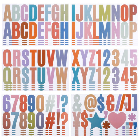 KALIONE 24 Sheets Large Letter Stickers, 2.5 Inch Alphabet Letter Number Stickers Self Adhesive ABC Letters Stickers Labels for Bulletin Board Mailbox Door Classroom Home Crafts(Color 1)