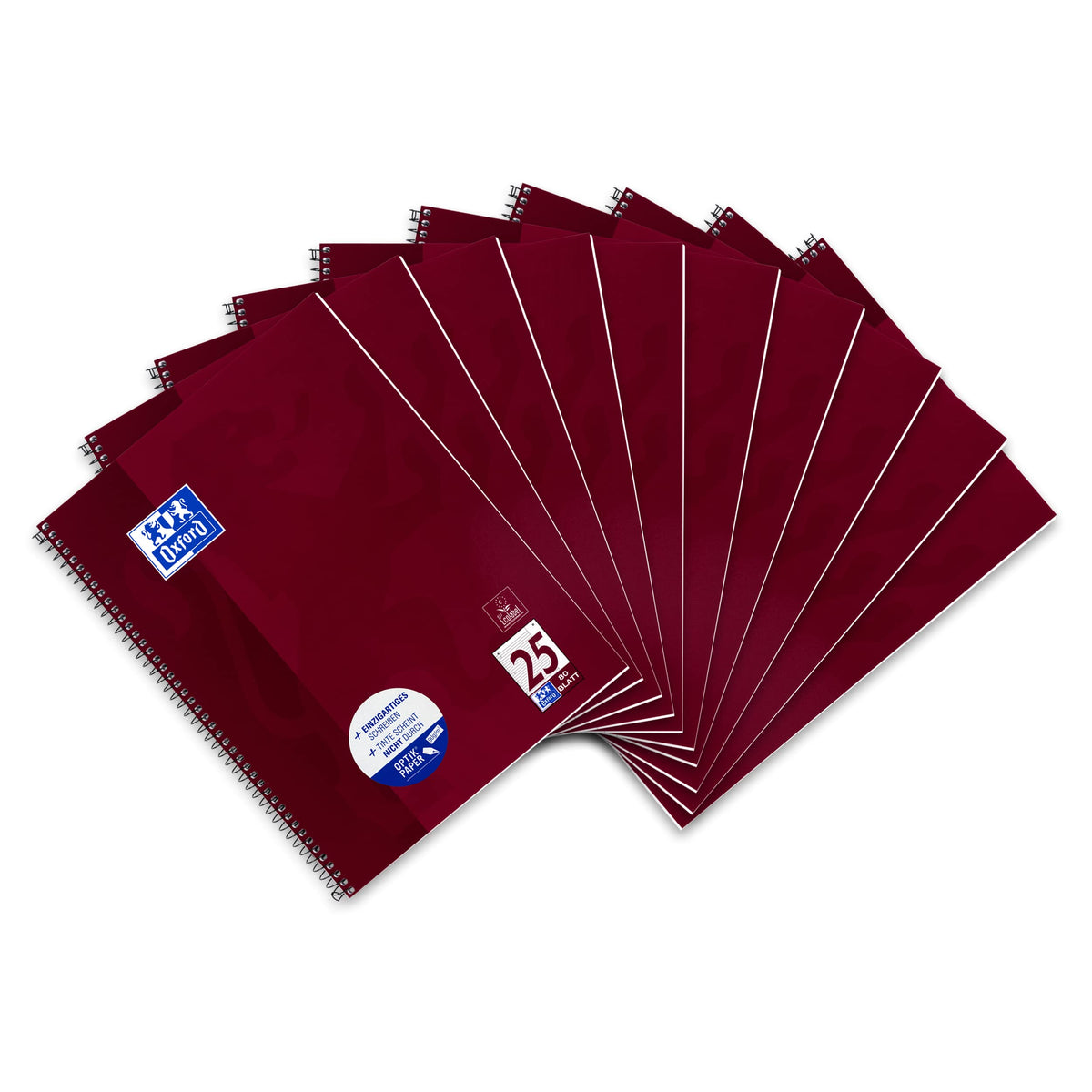 Oxford College Notepad School A4 Squared with Double Margin, 80 Sheets Ruling 25 - Lined with Margin Pack of 10 Purple