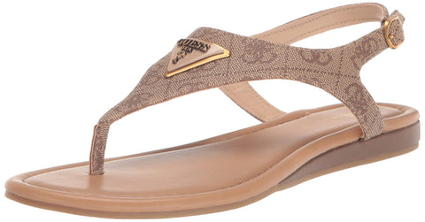 GUESS Women's UNALI Sandal, Beige 210, 5