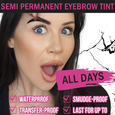 Jutqut Peel Off Tattoo Eyebrow Gel Eyebrow Tint, 2Pcs Eyebrow Tattoo Peel-off Brow Gel, Long-lasting, Waterproof & Transfer-proof Tattoo Brow Tint, Brow Lamination Kit with Stencil and Brush 01#