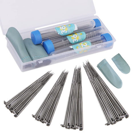 Benlay 80 Pieces Felting Needle Set in 4 Sizes (36, 38, 40, 42 Gauge), Needle Felting Tool Set with Finger Cots and Felting Needles and Storage Box for Wool Felting DIY Beginners Silver