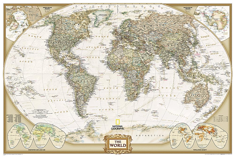 National Geographic World Wall Map - Executive (Poster Size: 36 x 24 in) (National Geographic Reference Map)