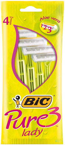 BIC Pure 3 Lady, Pack 4, Triple Blade Razor