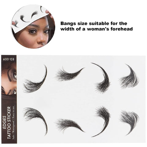 Hair Edges Tattoo Stickers Fashion Temporary Tattoos Edges for Hair DIY Waterproof Long Lasting Fake Hairline Sticker for Women Girls(ED-09)